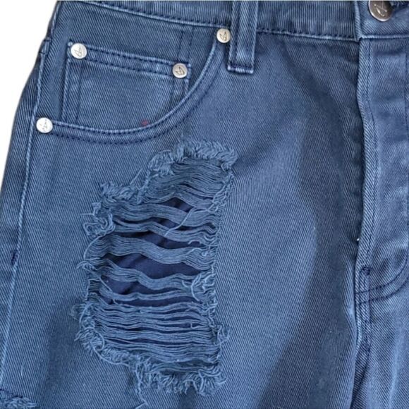 NWOT Mink Pink Slasher Flick Dark Blue Cutoff Jean Shorts S - Picture 5 of 12